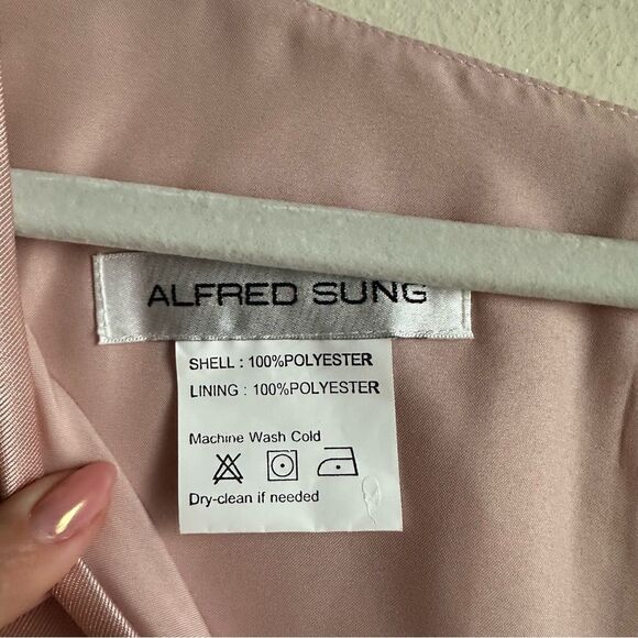 Alfred Sung satin maxi dress in toasted sugar plus size 14 d778 - Picture 6 of 8